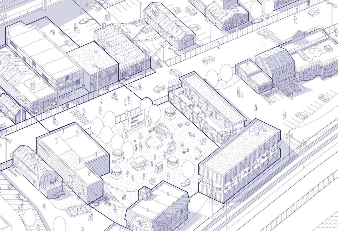 architectural drawing of the Urban Design Workshop project