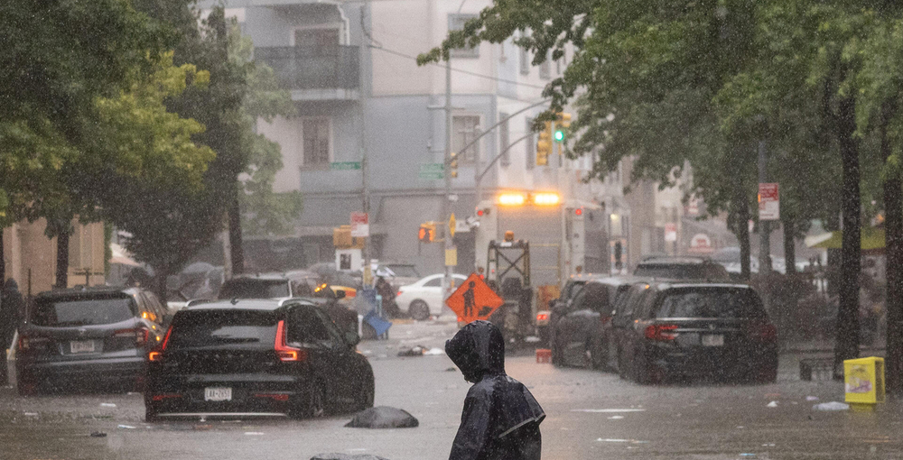 Photo of flooded city 